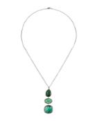 Emerald 3-drop Pendant Necklace With Diamonds