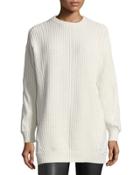 Cashmere Ribbed-front Tunic