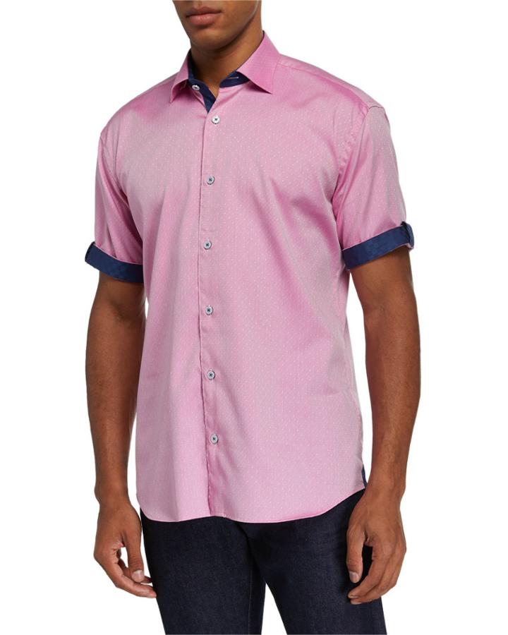 Men's Shaped-fit Galileo Dot Short-sleeve Sports