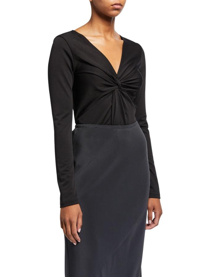 Front Twist Long-sleeve Bodysuit
