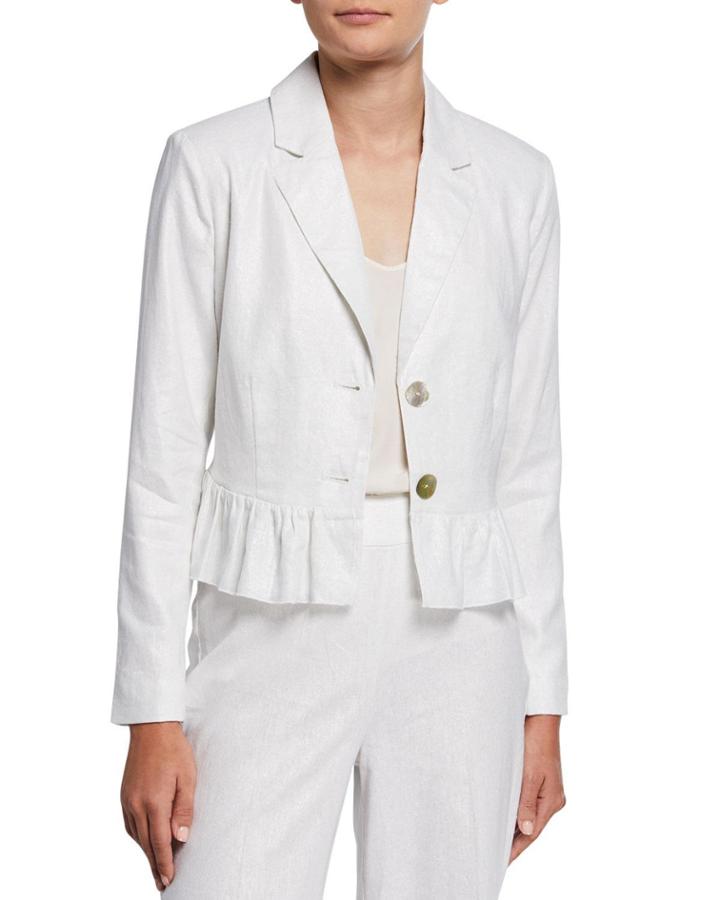 Shimmer Linen Peplum Jacket