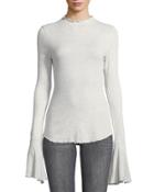 Ribbed Bell-sleeve Tee