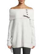 Marilyn Lace Detail Cold-shoulder Top