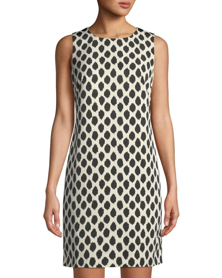 Jewel-neck Printed Scuba