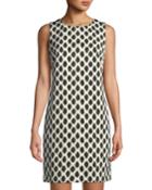 Jewel-neck Printed Scuba