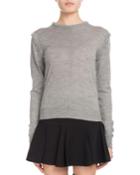 Scallop-shoulder Crewneck