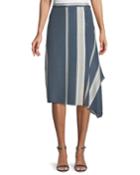 Satin Striped Faux-wrap