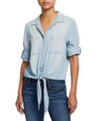 Bali Front-tie Button-down Chambray