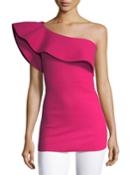 Dadie One-shoulder Sculpted Ruffle Top