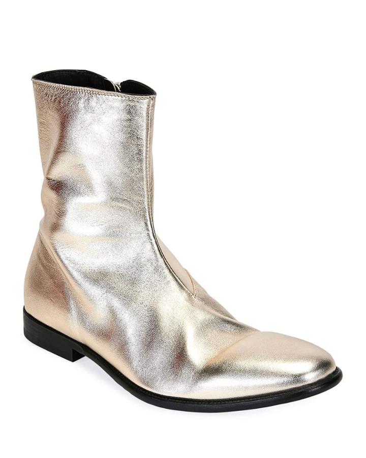 Men's Dream Metallic Leather Ankle Boots