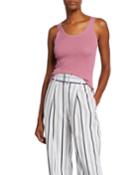 Broomstick Pleated Cotton Tank