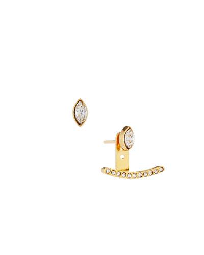 Marquise Crystal Jacket Earrings, Gold