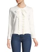 Court Ruffled Button Front