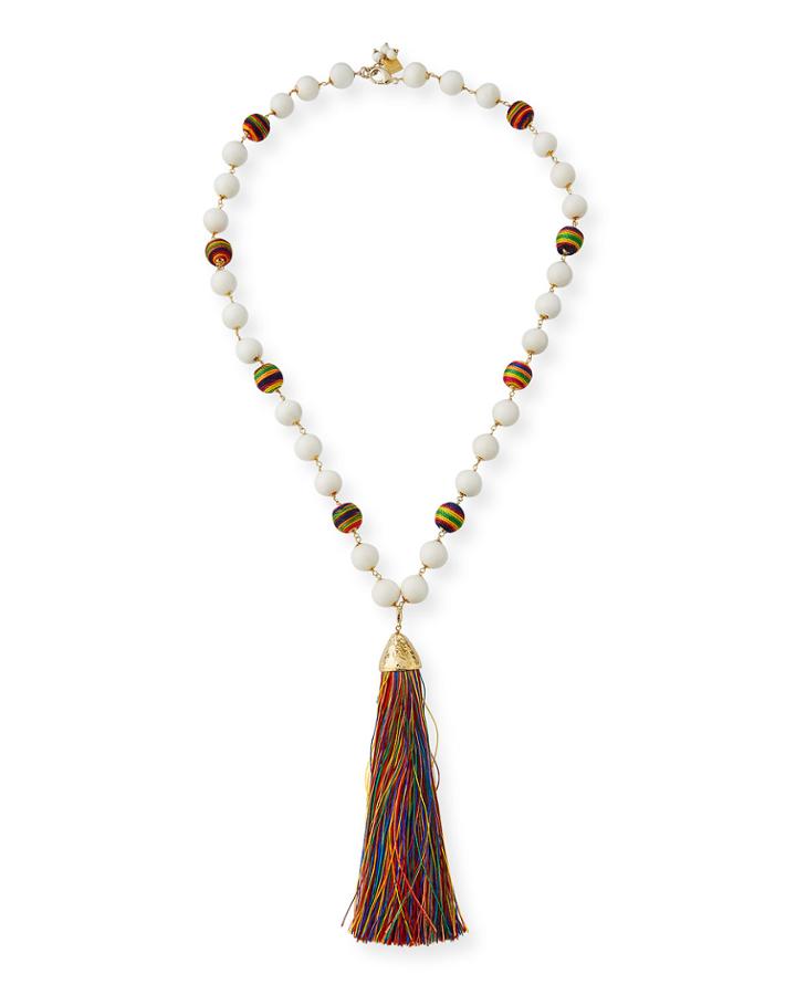 Arlecchino Rainbow Tassel Y-drop Necklace