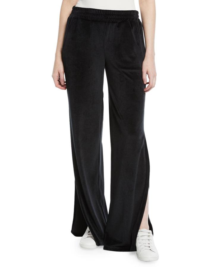 Low-rise Split-leg Velour Active Pants