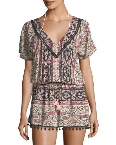 Graphic-print Coverup