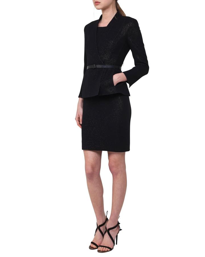 Leila Metallic Knit Jacket W/belt