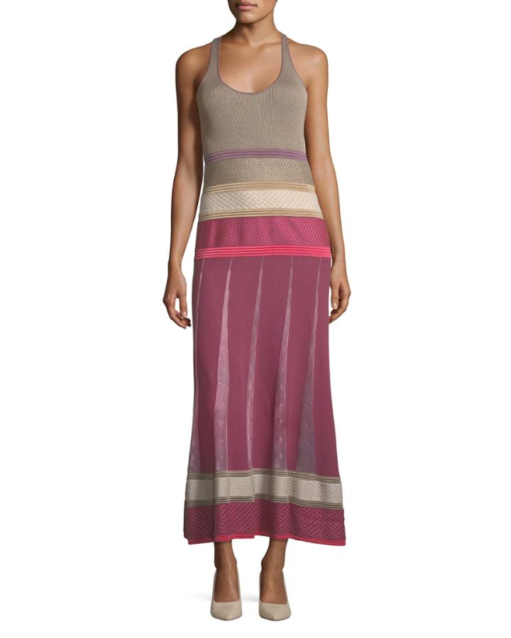 Sleeveless Mixed-knit