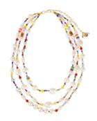 Pearl And Rainbow Multi-strand Necklace