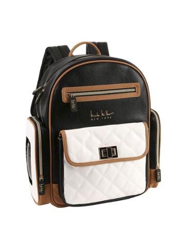Girls' Faux-leather Tricolor Backpack W/ Pullout Bags