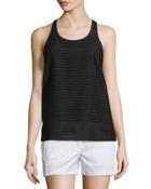 Racerback Eyelet Tank, Black