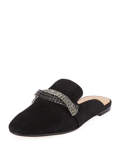 Karin Embellished Suede Flat