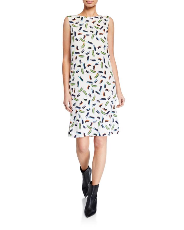 Paint Brushstroke-print Dress