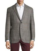 Wool-cashmere Blend Houndstooth Jacket, Black/white