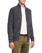 Men's Melange Cashmere Full-zip