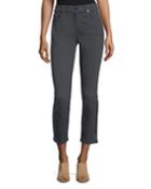 Skinny Ankle Jeans W/ Sequin Tuxedo