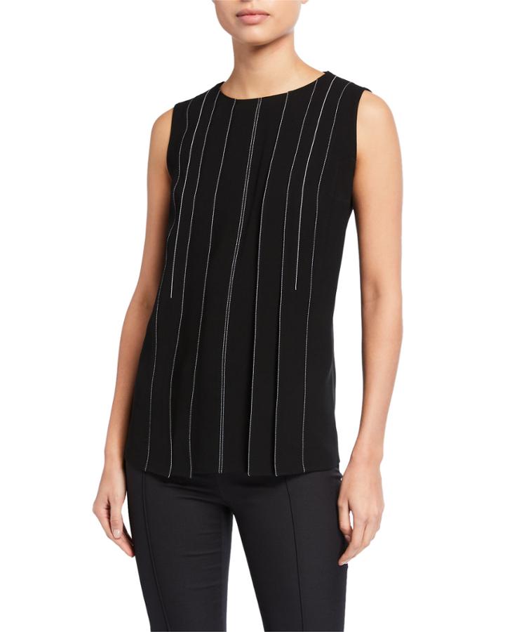 Tayla Contrast Stitch Sleeveless Blouse