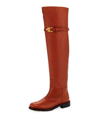Over-the-knee Leather Boot,