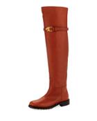 Over-the-knee Leather Boot,