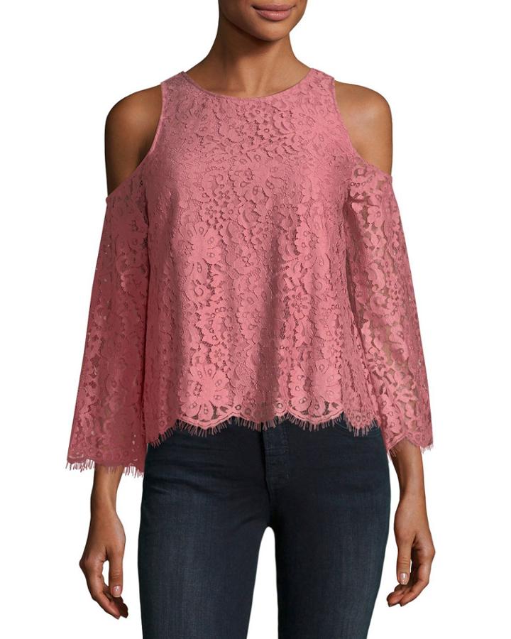 Abay Lace Cold-shoulder Top