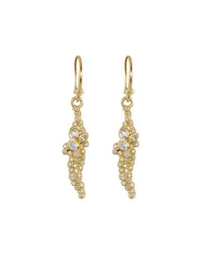 Sueno 18k Diamond & Sapphire Short Cluster Drop Earrings