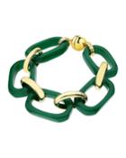 Rectangular-link Bracelet, Green