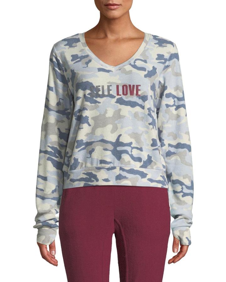 Self Love Cropped Comfy Camo Top