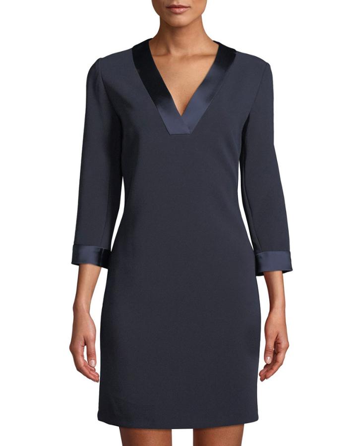 V-neck Satin-trim