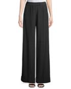Wide-leg Satin Crepe Pants