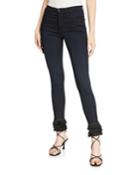 Le High Skinny Jeans With Tiered Fringe Hem