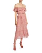 Off-the-shoulder Ruffle Tiered Dress