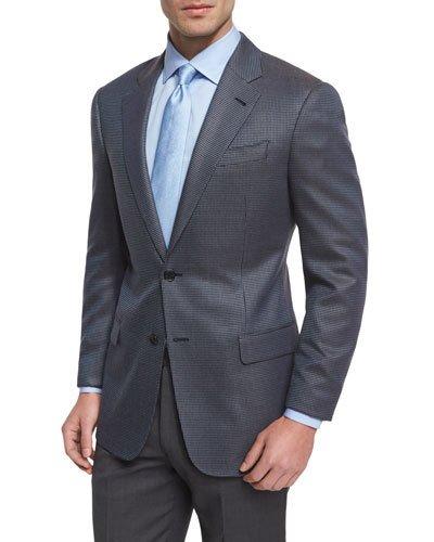 G-line Mini Neat-print Sport Coat, Blue/brown