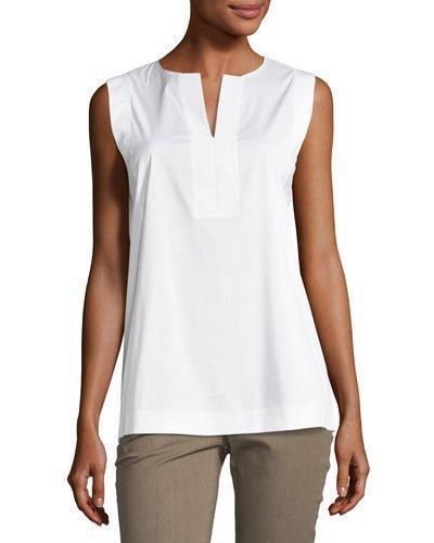Hillary Split-neck Sleeveless Blouse