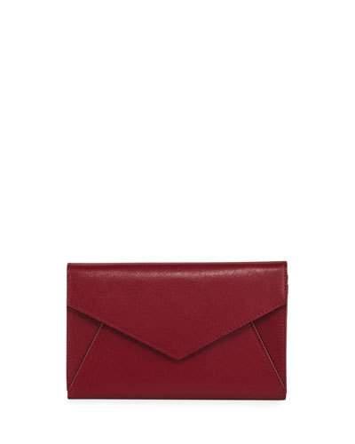 Leather Envelope Wallet & Card Case, Wine