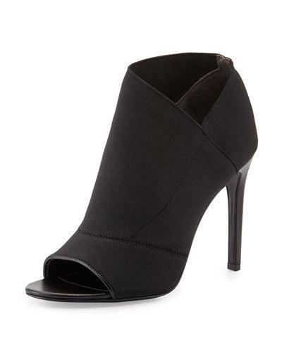 Diana Elasticized Open-toe Bootie, Black