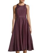 Metallic Organza Tea-length Dress
