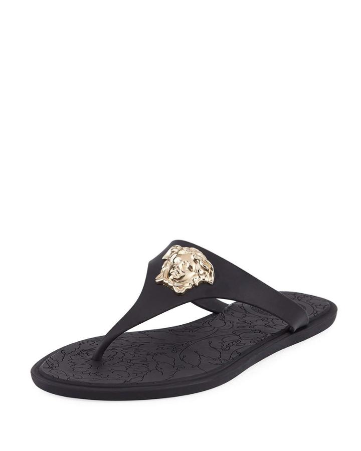 Gold Medusa Flat Slide Thong