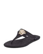 Gold Medusa Flat Slide Thong
