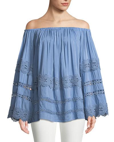 Off-the-shoulder Peasant Blouse