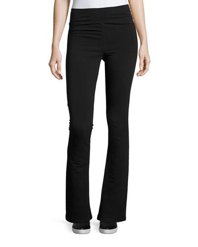 Fluted Jersey Pants, Black